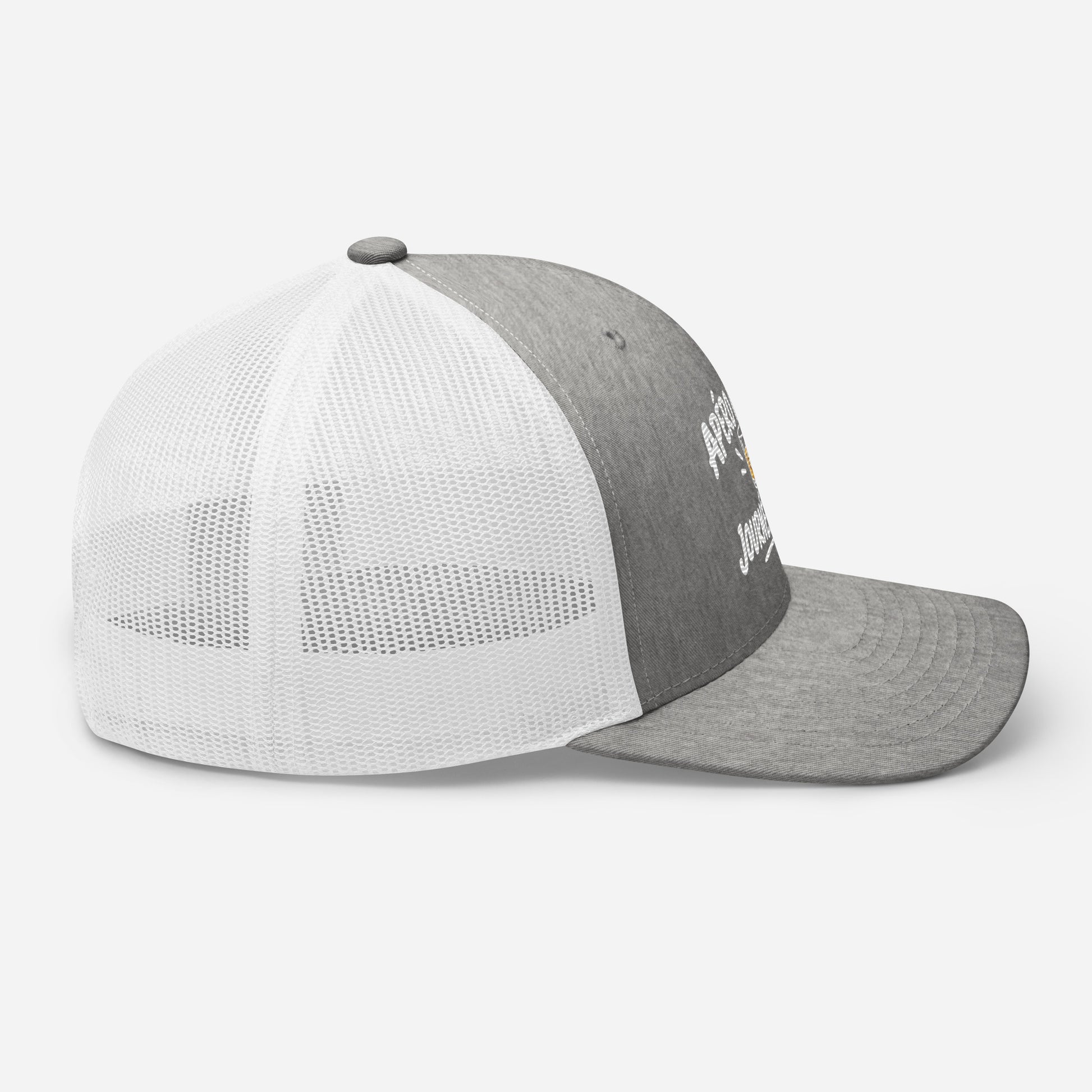 Casquette Trucker, brodée « Apéro mérité, journée validée », en Heather Grey/White, image 77