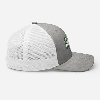 Casquette Trucker, brodée « Objectif du jour, finir tôt », en Heather Grey/White, image 77