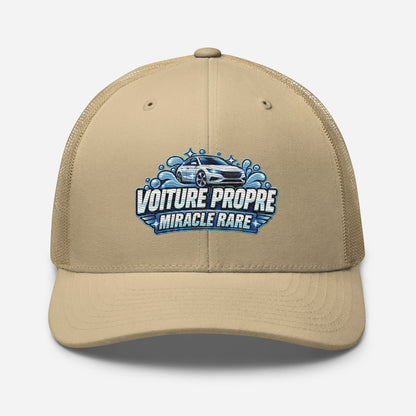 Casquette Trucker, brodée « Voiture propre, miracle rare », en Kaki, vue de face, image 86