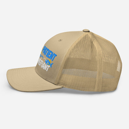 Casquette Trucker, brodée « Pêcheur patient, poisson méfiant », en Kaki, image 87