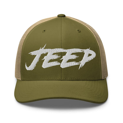 Casquette Trucker de couleur verte et beige "Jeep"