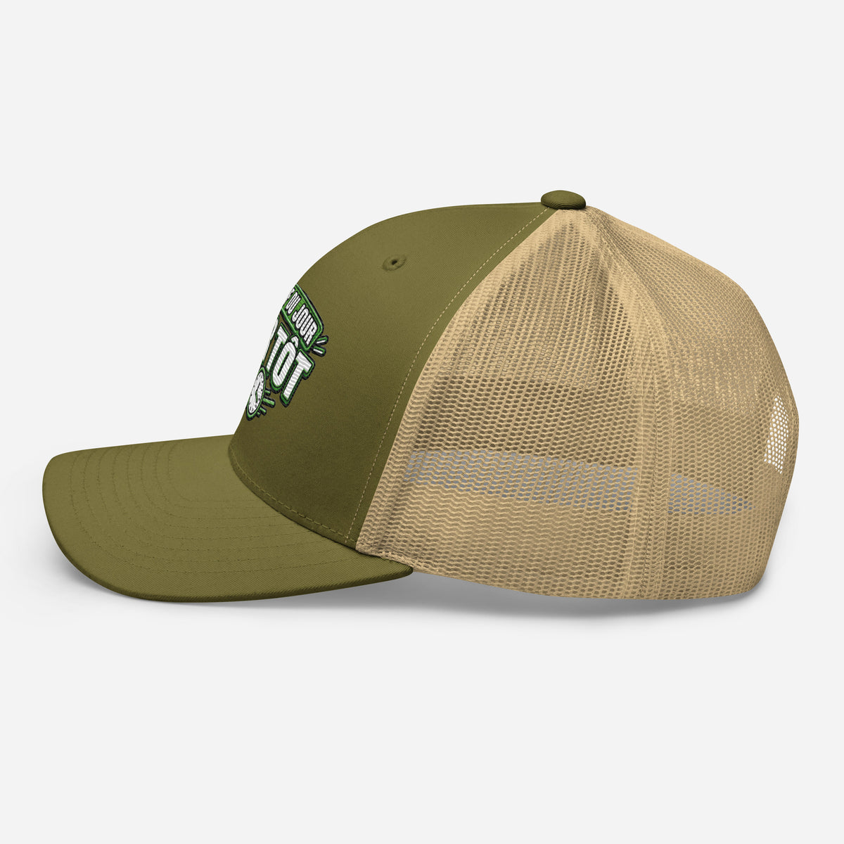 Casquette Trucker, brodée « Objectif du jour, finir tôt », en Kaki, image 93