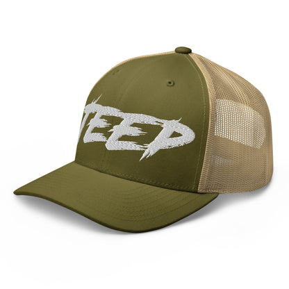 Casquette Trucker de couleur verte et beige "Jeep"