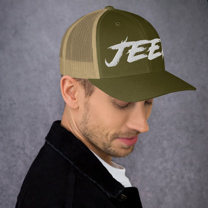 Casquette Trucker de couleur verte et beige "Jeep"