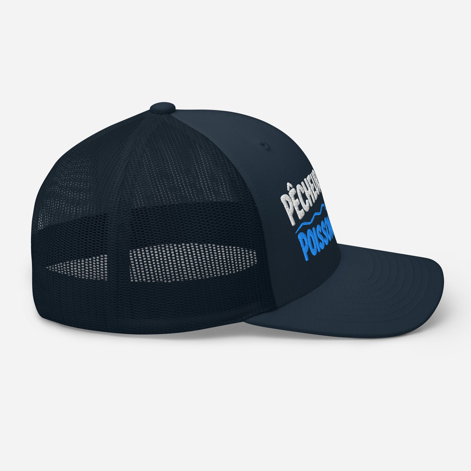 Casquette Trucker, brodée « Pêcheur patient, poisson méfiant », en Bleu Marine, image 18
