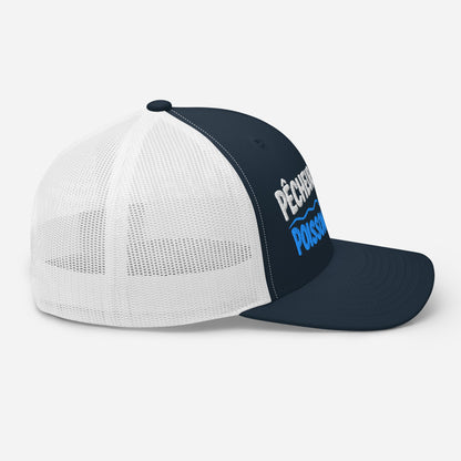 Casquette Trucker, brodée « Pêcheur patient, poisson méfiant », en Bleu Marine, image 24