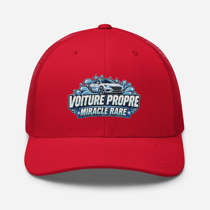 Casquette Trucker, brodée « Voiture propre, miracle rare », en Rouge, vue de face, image 39