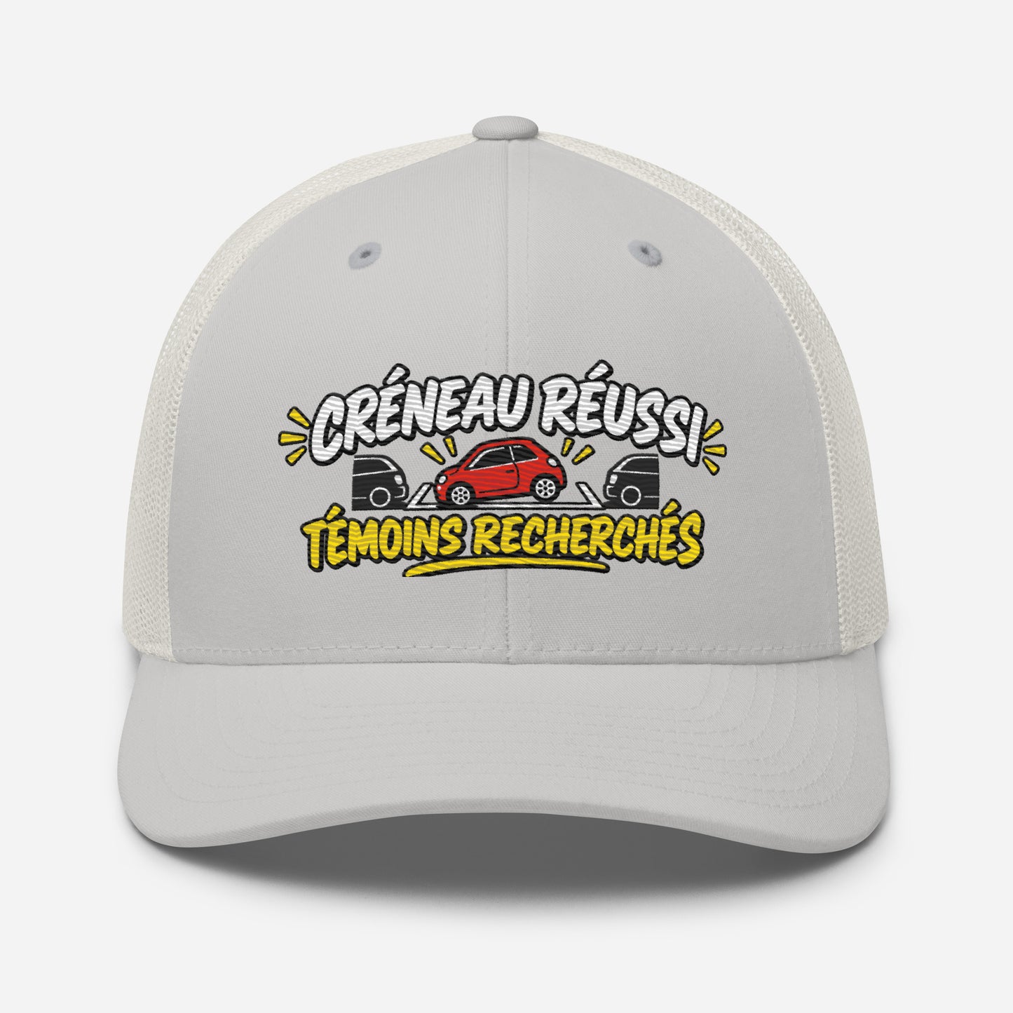 Casquette Trucker, brodée « Créneau réussi, Témoins recherchés », vue de face, image 80
