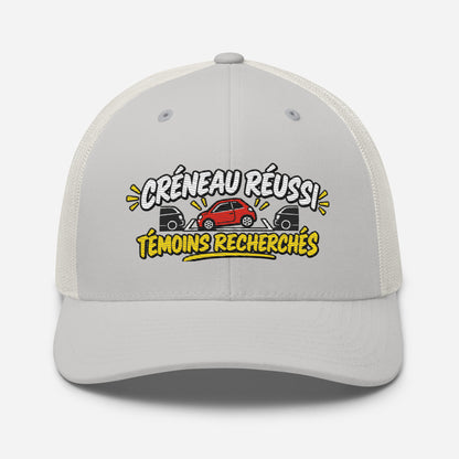 Casquette Trucker, brodée « Créneau réussi, Témoins recherchés », vue de face, image 80