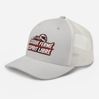 Casquette Trucker, brodée « Casque fermé, esprit libre », vue de trois quarts, image 82