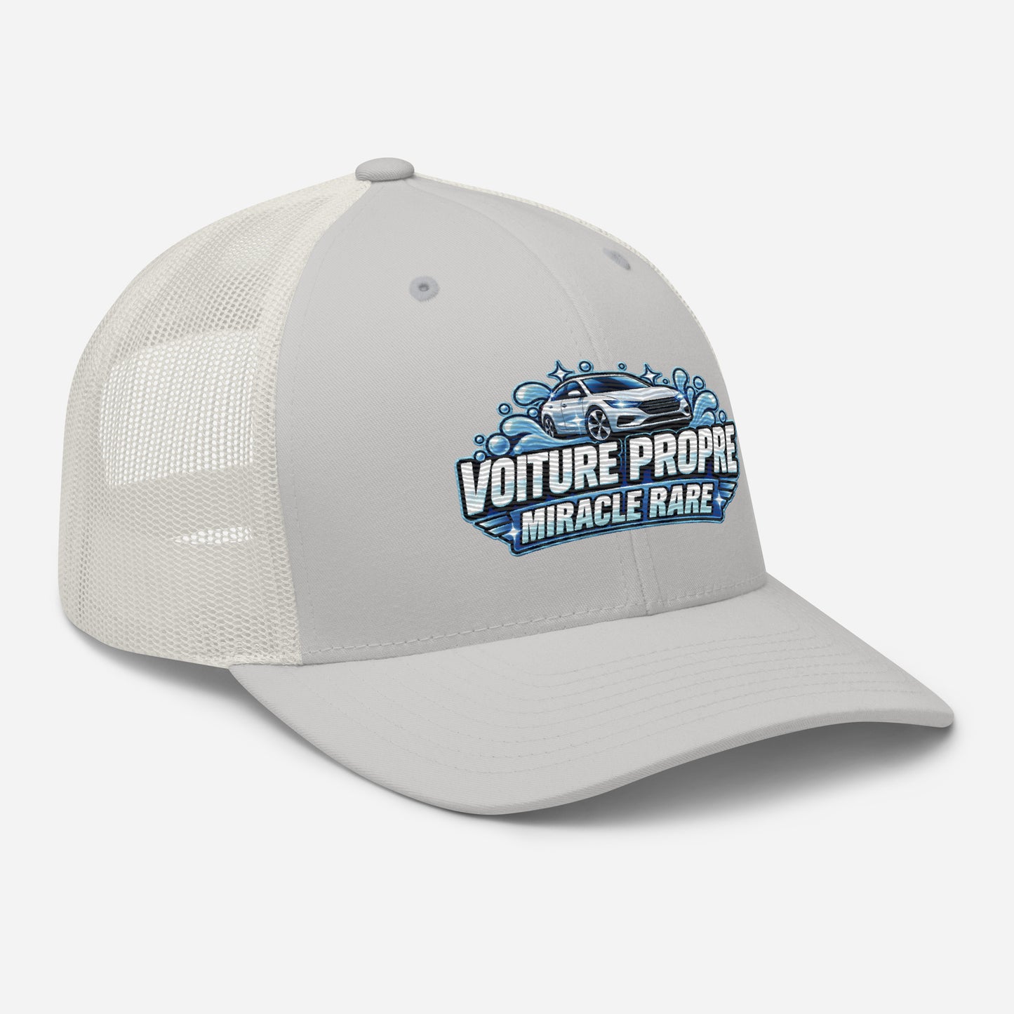 Casquette Trucker, brodée « Voiture propre, miracle rare », vue de trois quarts, image 84