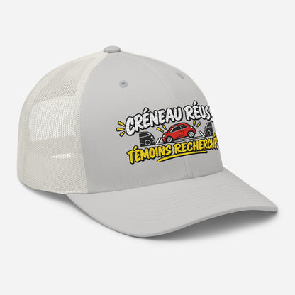 Casquette Trucker, brodée « Créneau réussi, Témoins recherchés », vue de trois quarts, image 85