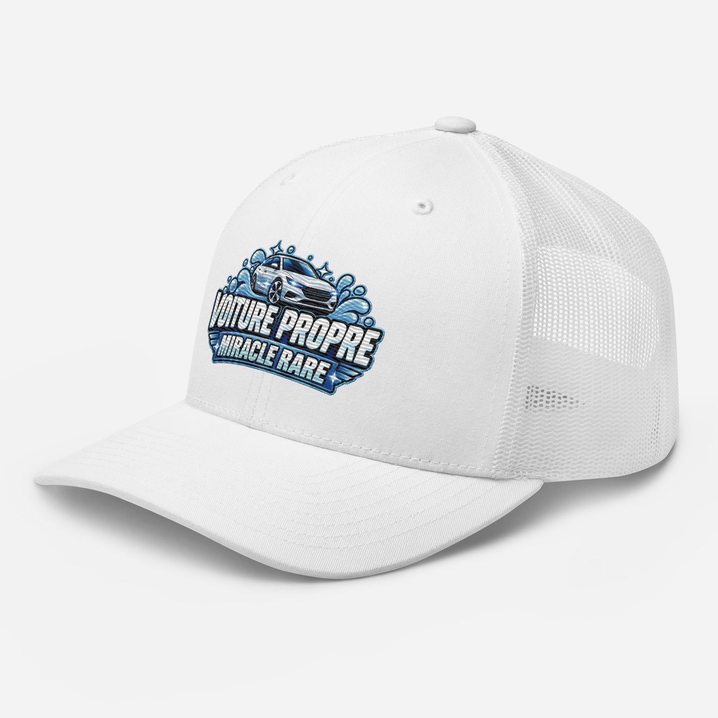 Casquette Trucker, brodée « Voiture propre, miracle rare », vue de trois quarts, image 100