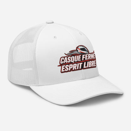 Casquette Trucker, brodée « Casque fermé, esprit libre », vue de trois quarts, image 102
