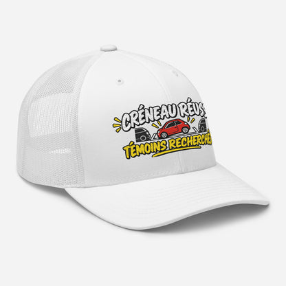 Casquette Trucker, brodée « Créneau réussi, Témoins recherchés », vue de trois quarts, image 102